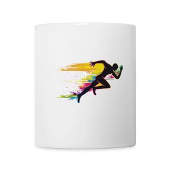 motif coloré d'un sprint de coureur - Mug blanc - blanc - Devant