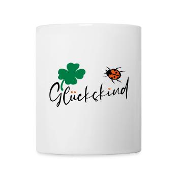Glückskind Kleeblatt Glück - Tasse - Weiß - Vorne