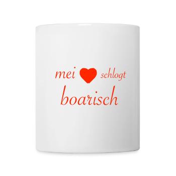 mei herz schlogt boarisch - Tasse - Weiß - Vorne