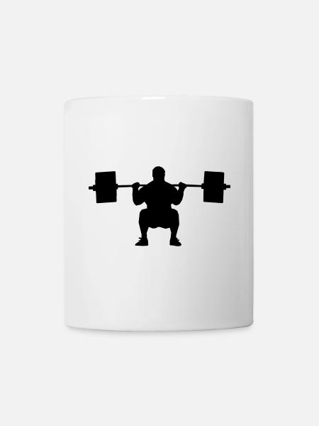 Weightlifter shadow figure - Mug - white