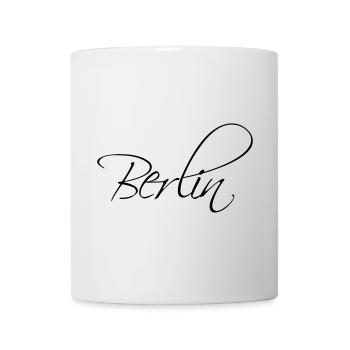 Berlin Schönschrift Schriftzug Verschnörkelt - Tasse - Weiß - Vorne