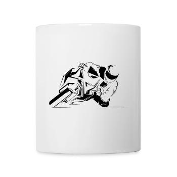 Icône de course de moto motard icône icône logo - Mug blanc - blanc - Devant