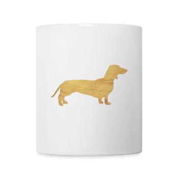 Dackel Gold Herrchen Frauchen Hund Hundefan Tier - Tasse - Weiß - Vorne