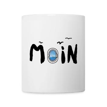 Moin Meer Leuchtturm Möwe See Nordisch Maritim - Tasse - Weiß - Vorne