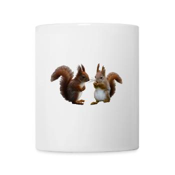 Squirrel couple, squirrel with nut - Mug - white - Front