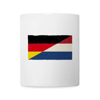 Deutschland und Niederlande Vintage Flagge - Tasse - Weiß - Vorne