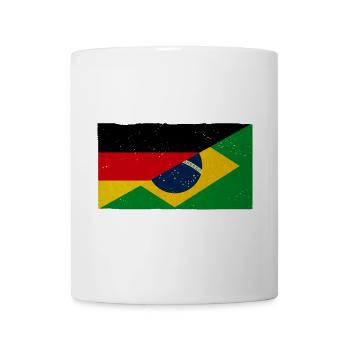 Deutschland und Brasilien Vintage Flagge - Tasse - Weiß - Vorne