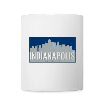 Indianapolis Skyline Nacht - Tasse - Weiß - Vorne