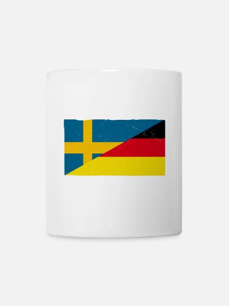 Deutschland und Schweden Vintage Flagge - Tasse - Weiß