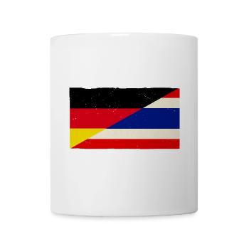 Deutschland und Thailand Vintage Flagge - Tasse - Weiß - Vorne