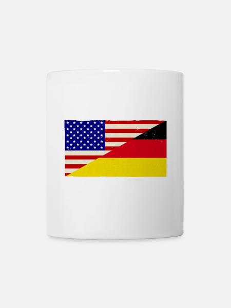 Deutschland und USA Vintage Flagge - Tasse - Weiß