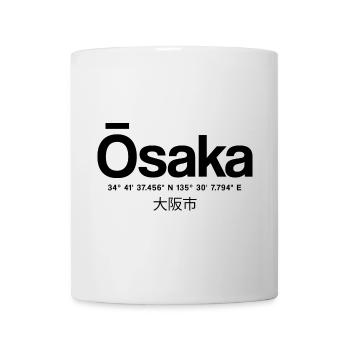 Osaka Japan Typography with Coordinates - Mug - white - Front