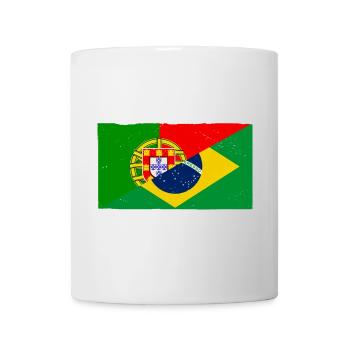 Brasilien und Portugal Vintage Flagge - Tasse - Weiß - Vorne