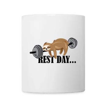 Sloth Funny Sayings Fitness Sport Gym Logo - Mug - white - Front