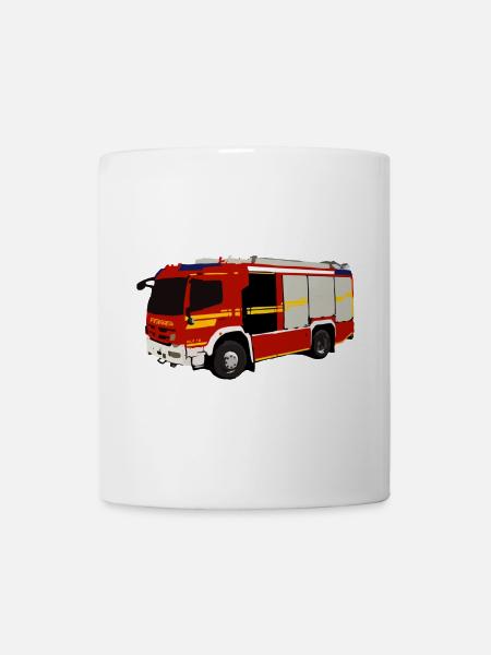 Feuerwehrauto Grafikstil - Tasse - Weiß