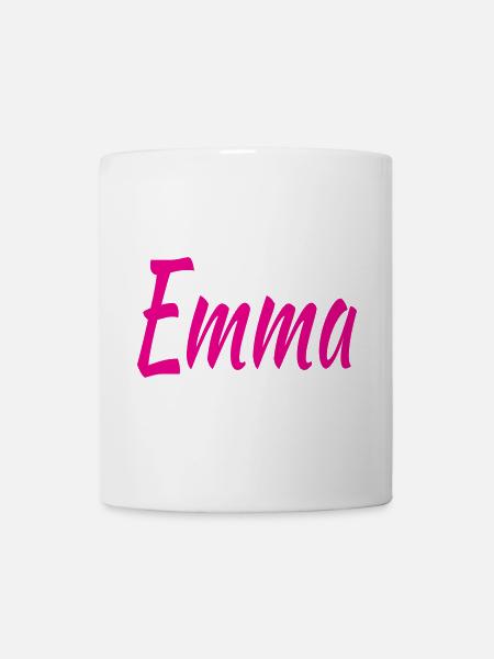 Emma Pink Handlettered Name - Tasse - Weiß