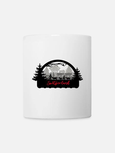 Switzerland Scherenschnitt - Tasse - Weiß