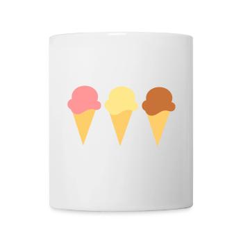 Eis Eiscreme Erdbeereis Vanilleeis Schokoeis - Tasse - Weiß - Vorne