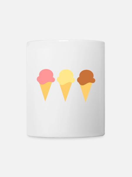 Eis Eiscreme Erdbeereis Vanilleeis Schokoeis - Tasse - Weiß