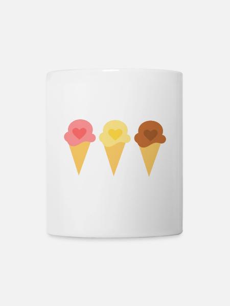 Eis Herz Eiscreme Erdbeereis Eisdiele Geschenk - Tasse - Weiß