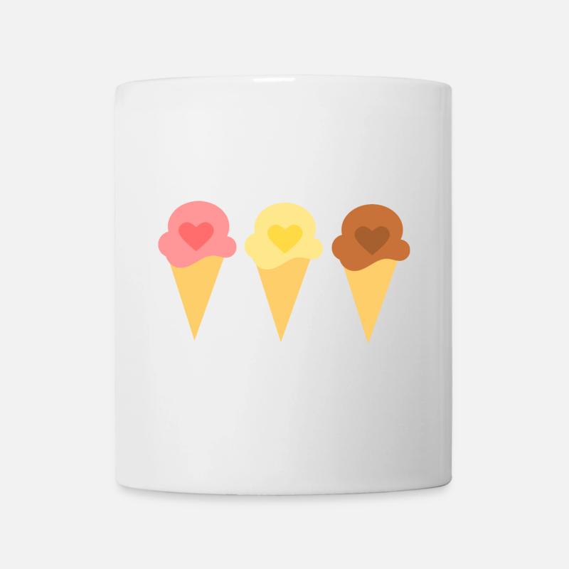 Eis Herz Eiscreme Erdbeereis Eisdiele Geschenk - Tasse - Weiß