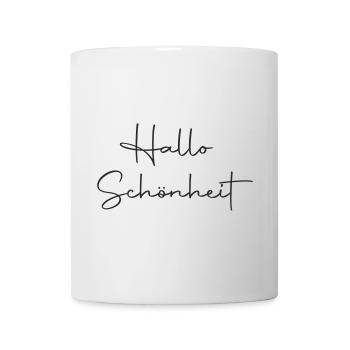 Hallo Schönheit - Tasse - Weiß - Vorne