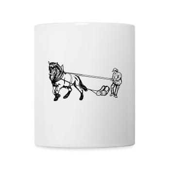 Holzrücker with horse - Mug - white - Front