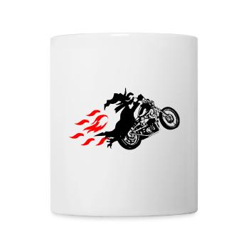 Witch on Chopper Biker Motorcycle Flames - Mug - white - Front