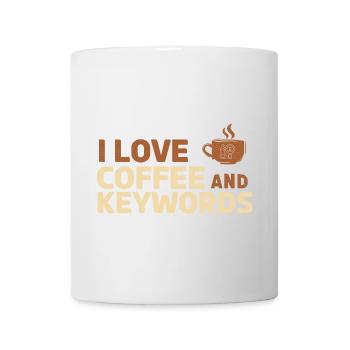 Ich liebe Kaffee und Keywords - Tasse - Weiß - Vorne