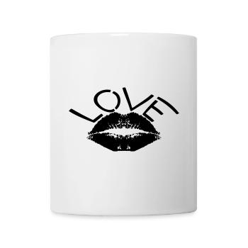 Love – Minimal Lips Kiss Statement Design - Tasse - Weiß - Vorne