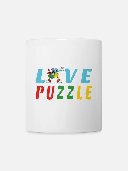 Liebe Puzzle - Tasse - Weiß