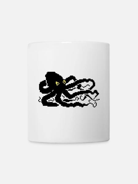 Pieuvre pixel 8 bits - Mug blanc - blanc