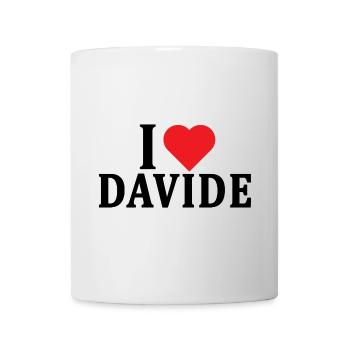 T-shirt I love Davide t-shirt gift idea - Mug - white - Front