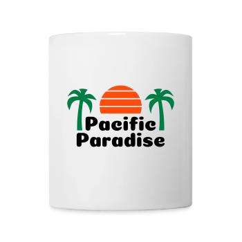 Pacific paradise (half sun, palm trees) - Mug - white - Front