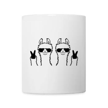 Amis Équipe Lama Paix - Mug blanc - blanc - Devant