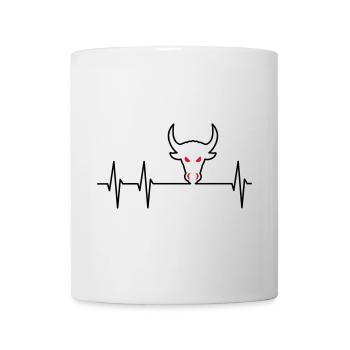 ECG and bull head - Mug - white - Front