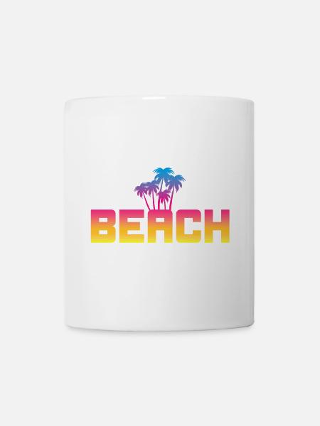 Beach Palmen Strand Sommer Urlaub Abenteuer Fun - Tasse - Weiß