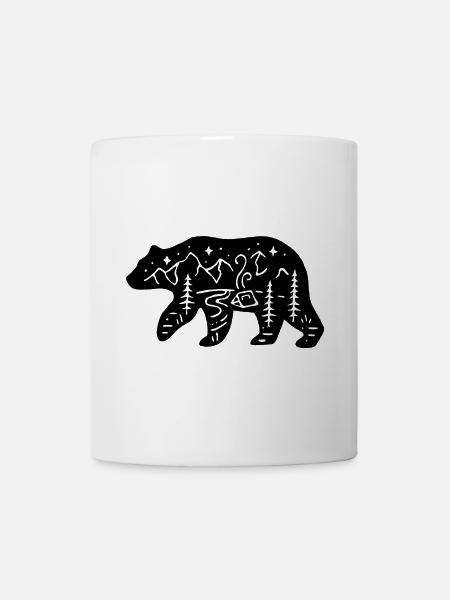 Ours noir totem de la nature - Mug blanc - blanc