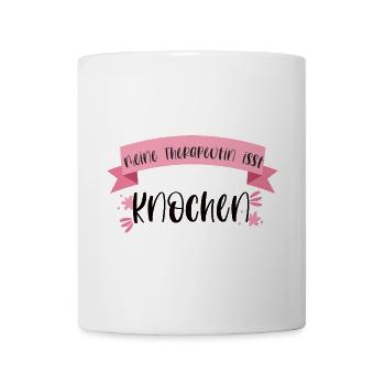 Lustiger Hunde Spruch Therapeutin Haustier Knochen - Tasse - Weiß - Vorne