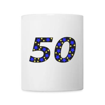 geburtstags sweater, 50 sternenmuster - Tasse - Weiß - Vorne