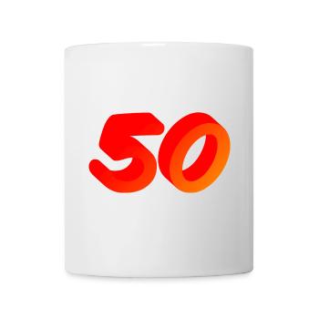 jahre alt, 50 leuchtende Farbe, gratulieren - Tasse - Weiß - Vorne