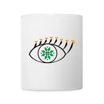 Eye - Traditional Romanian folk art pattern - Mug - white - Front
