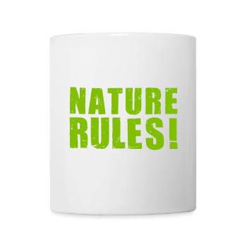 NATURE RULES! - used look green - nature is great! - Mug - white - Front