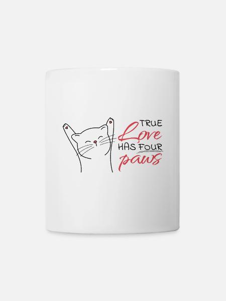 Herz und Liebe zu Tieren Textgestaltung - Tasse - Weiß