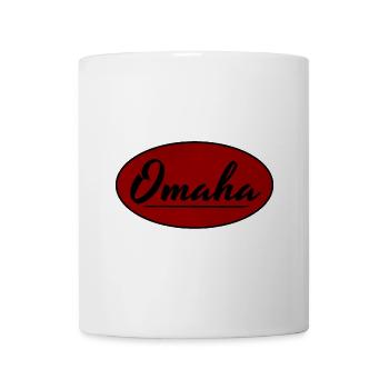 Omaha Vintage Script Logo - Tasse - Weiß - Vorne