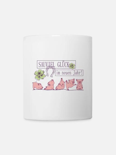 Sauviel Glück im neuen Jahr ! - Tasse - Weiß