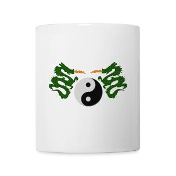 beste asia shirts, Yin und yang motiv asiadrachen - Tasse - Weiß - Vorne