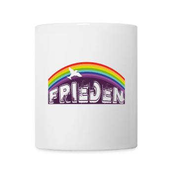 PEACE LETTERING with rainbow - Mug - white - Front