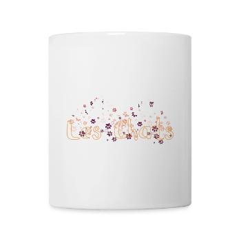 Fille qui aime les chats floral - Mug blanc - blanc - Devant