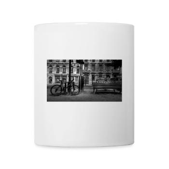 Noir Urbain Vélo Banc - Mug blanc - blanc - Devant